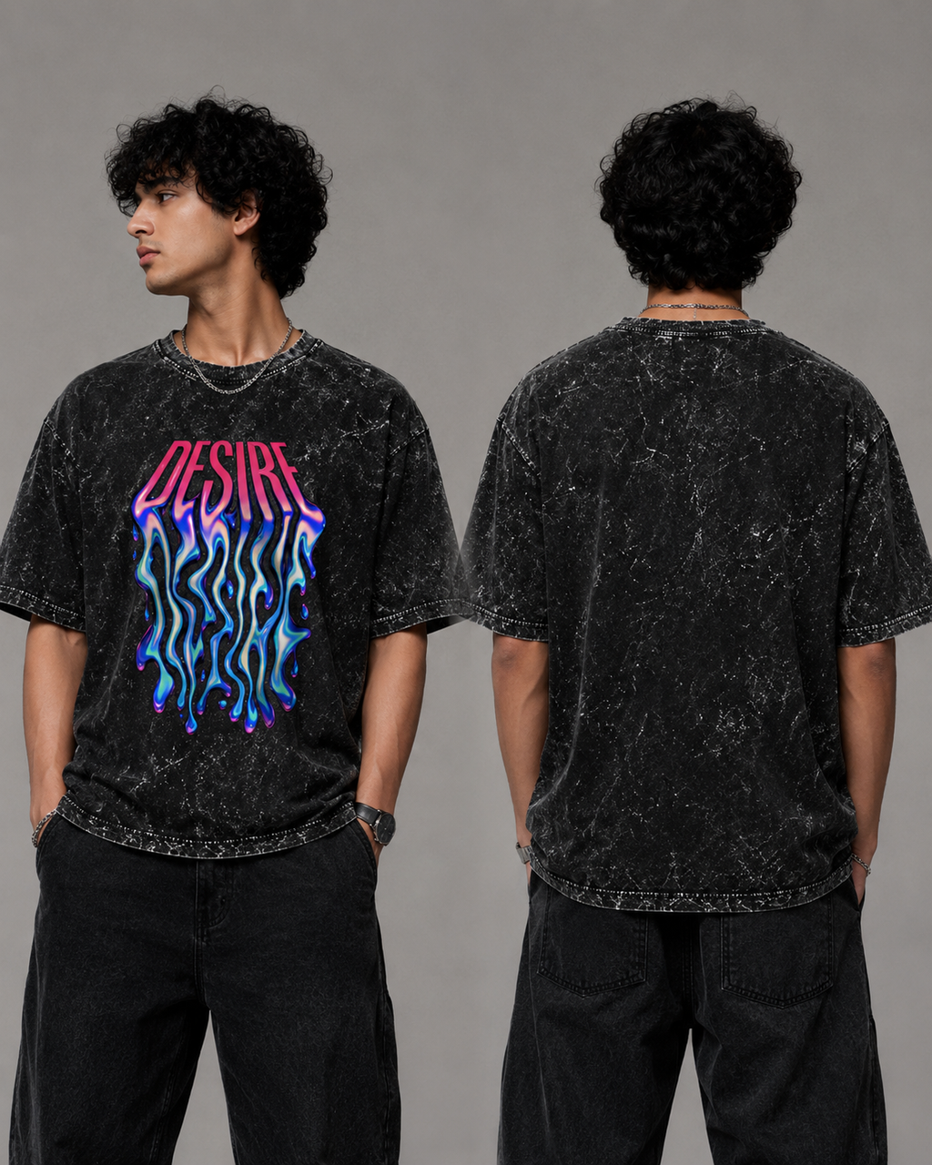 Romonon Men's Acid Washed Oversized Tee