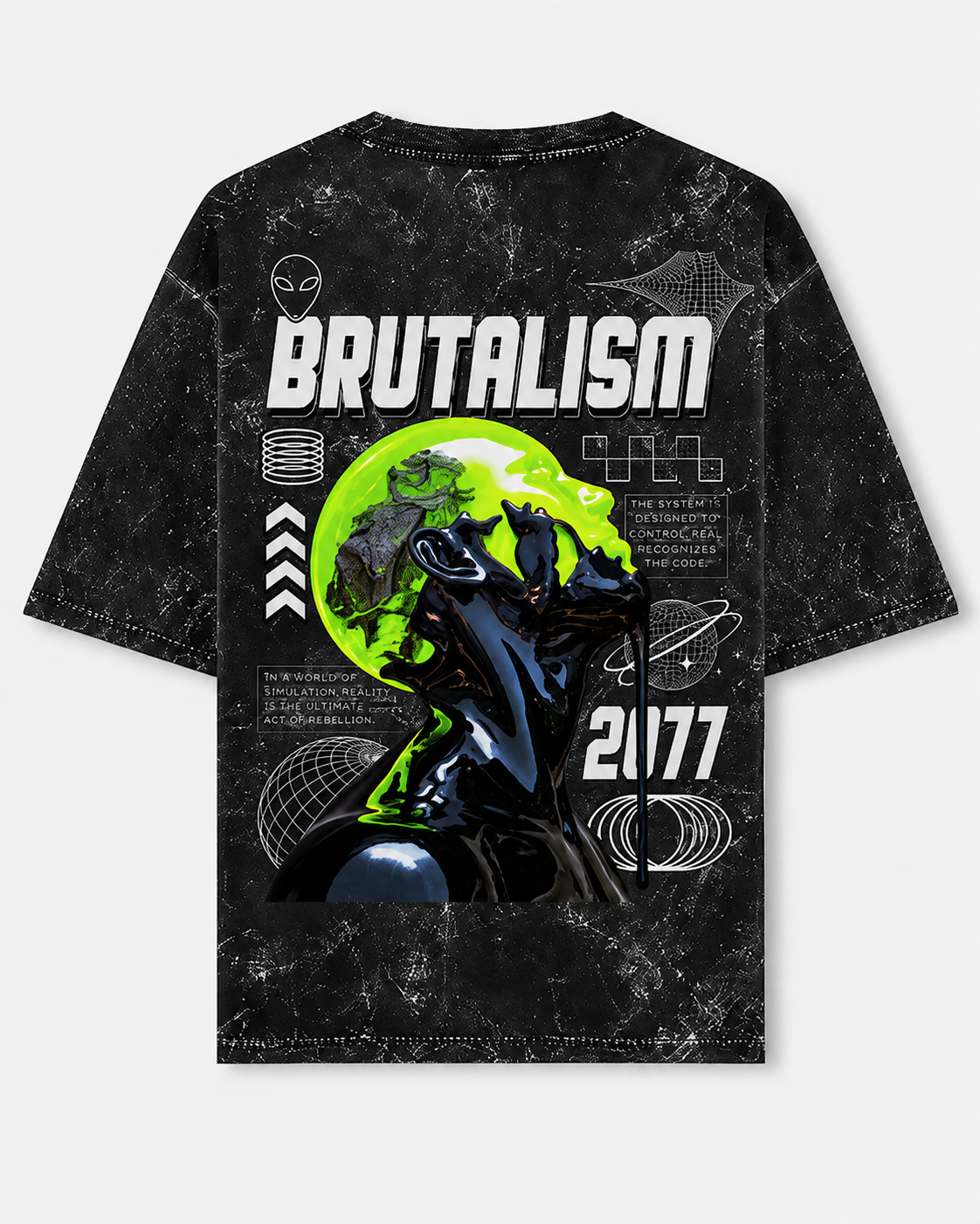 Brutalism Men's  Acid Washed Oversized Tee